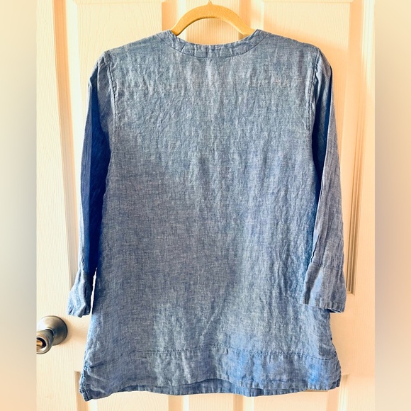 Lands End Blue linen tunic top Size XS Excellent used condition - Picture 2 of 5